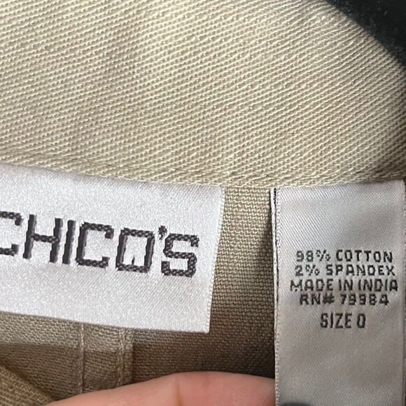 Chico’s Khaki Beaded Jacket Size 0 - Picture 10 of 10